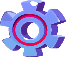 cartoon gear icon