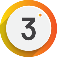 three numbered icon