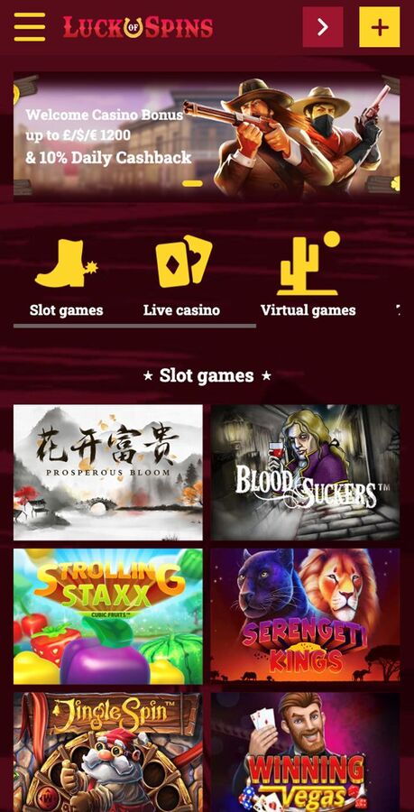 luck spin casino screen